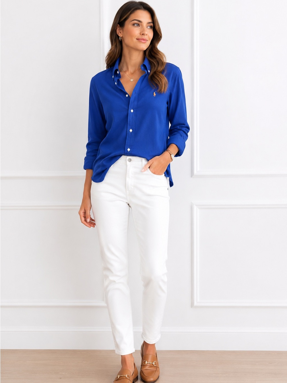 Ralph Lauren Knit oxfords Blue shirt